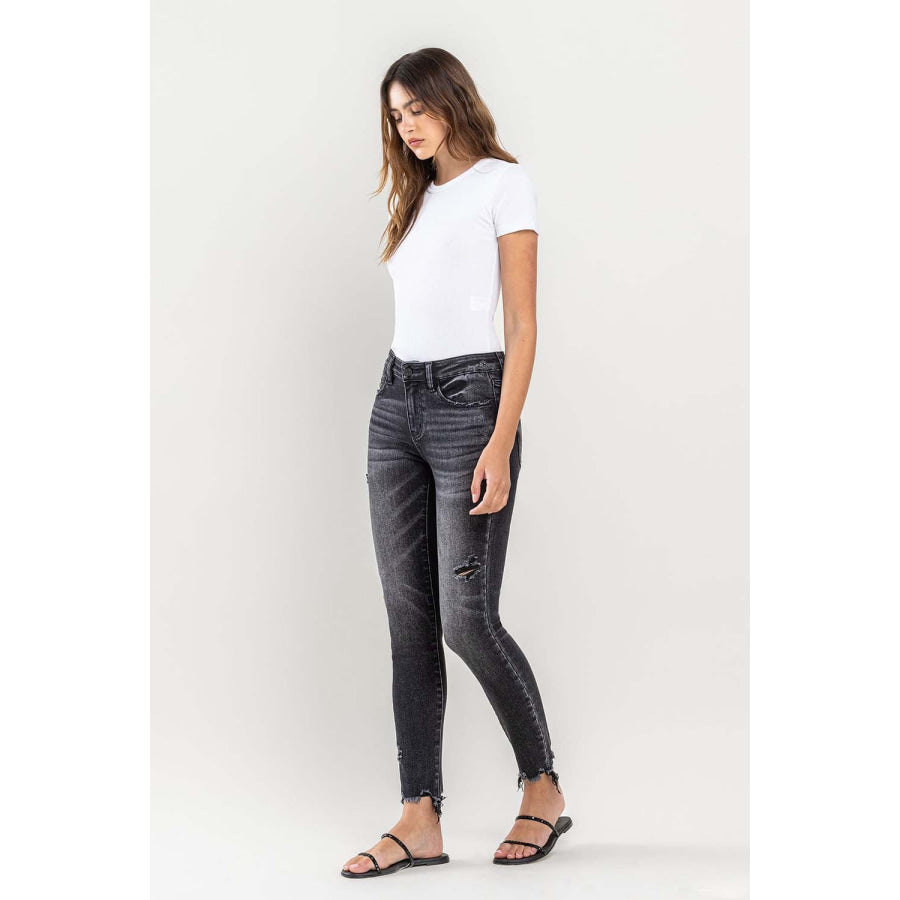 Lovervet Raw Hem Cropped Skinny Jeans Apparel and Accessories