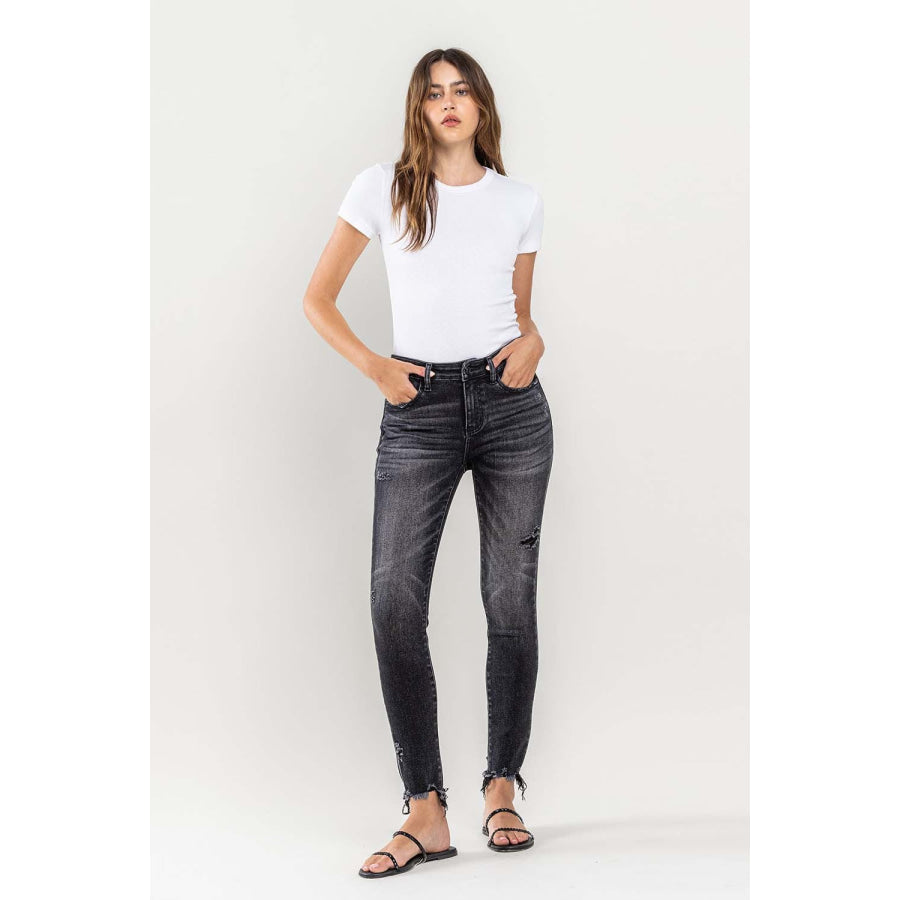 Lovervet Raw Hem Cropped Skinny Jeans Apparel and Accessories