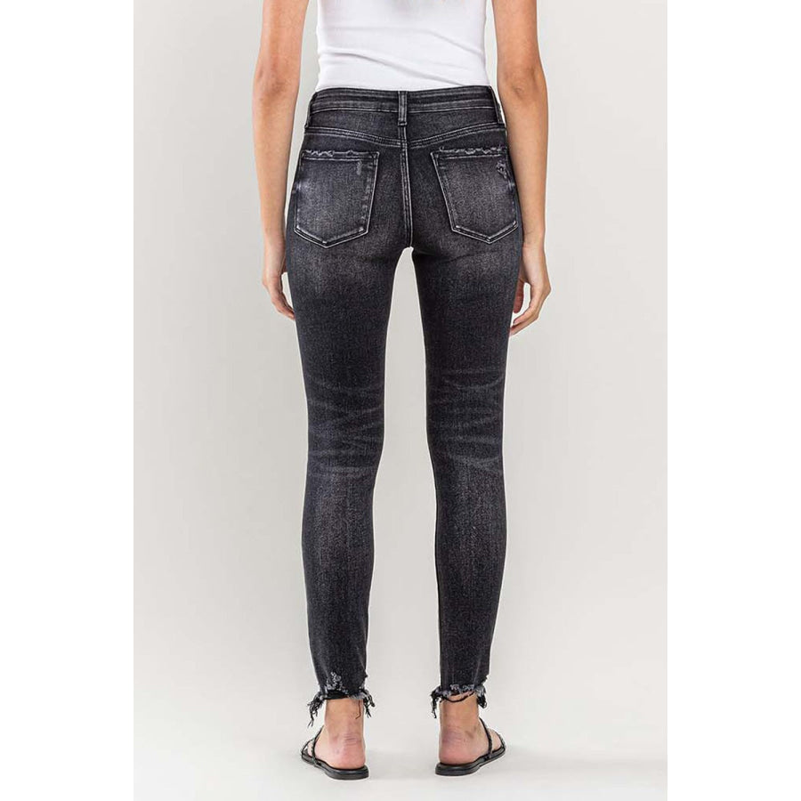 Lovervet Raw Hem Cropped Skinny Jeans Black / 24 Apparel and Accessories