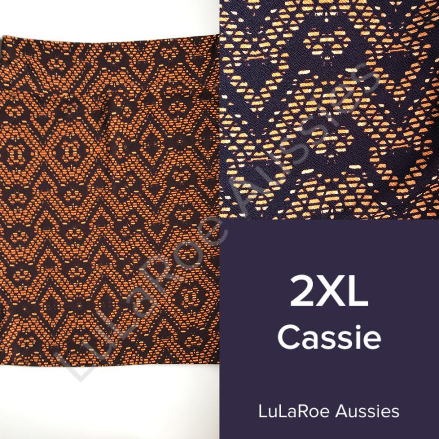 Lularoe Cassie 2Xl / Brown With Orange Geo Skirts