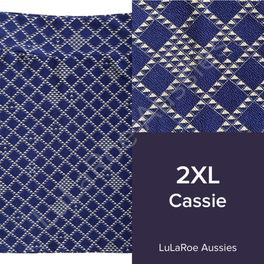 Lularoe Cassie 2Xl / Navy With Taupe Geo Skirts