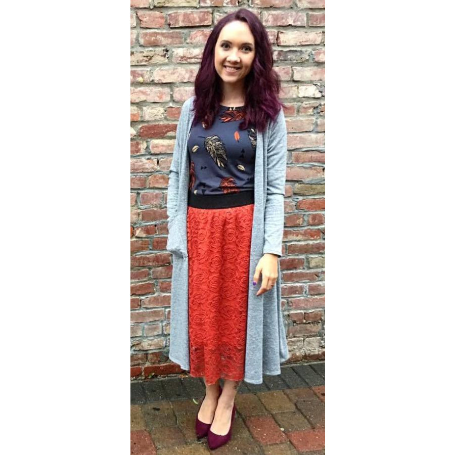 Lularoe Lola Xl / Elegant Vintage Gold/bronze/silver, Black Waistband, Mesh Skirts