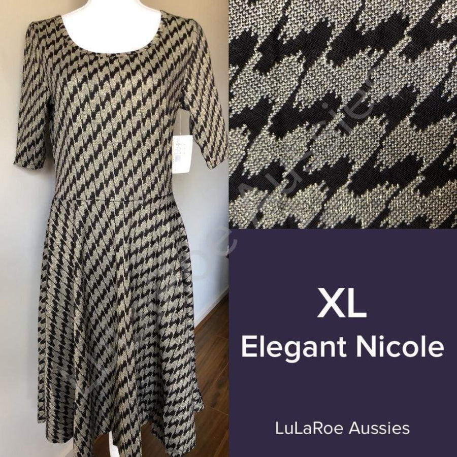 Lularoe Nicole Xl / Cream With Black/coral/purple/yellow Sails Jersey Dresses