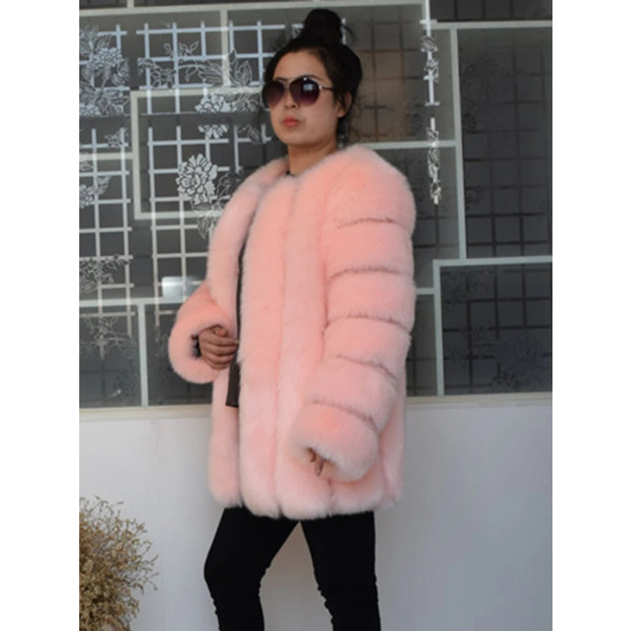 Luxury Faux Fox Fur Coat - Assorted Colours Pink / XXL Women’s Fashion - Women’s Clothing - Jackets & Coats - Faux Fur