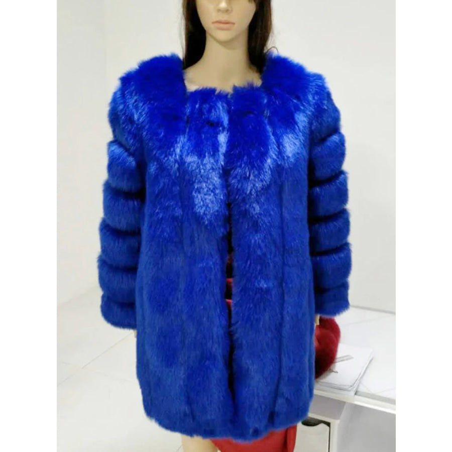 Luxury Faux Fox Fur Coat - Assorted Colours Royal blue / XXL Women’s Fashion - Women’s Clothing - Jackets & Coats - Faux Fur
