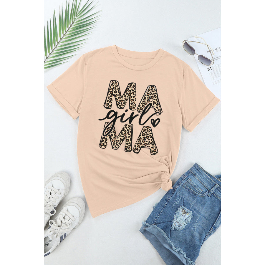 MAMA GIRL Round Neck Short Sleeve T - Shirt Apparel and Accessories