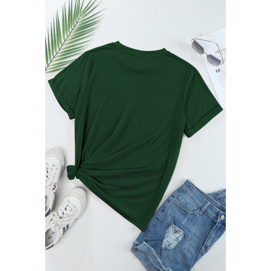 MAMA Round Neck Short Sleeve T - Shirt Apparel and Accessories