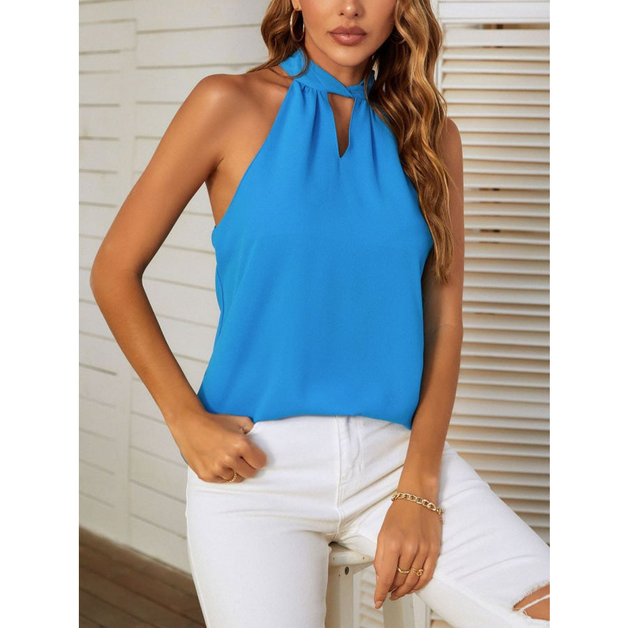Mandy Cutout Grecian Neck Tank Apparel and Accessories