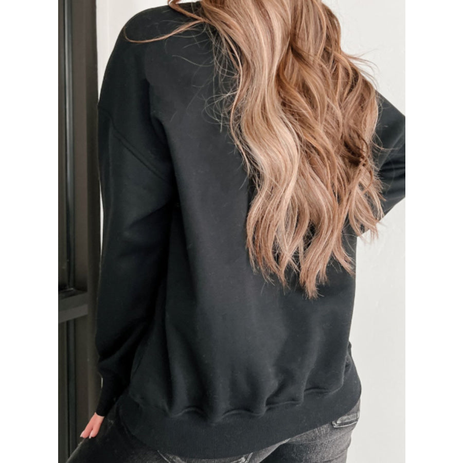 MARDI GRAS Round Neck Drop Shoulder Sweatshirt Apparel and Accessories