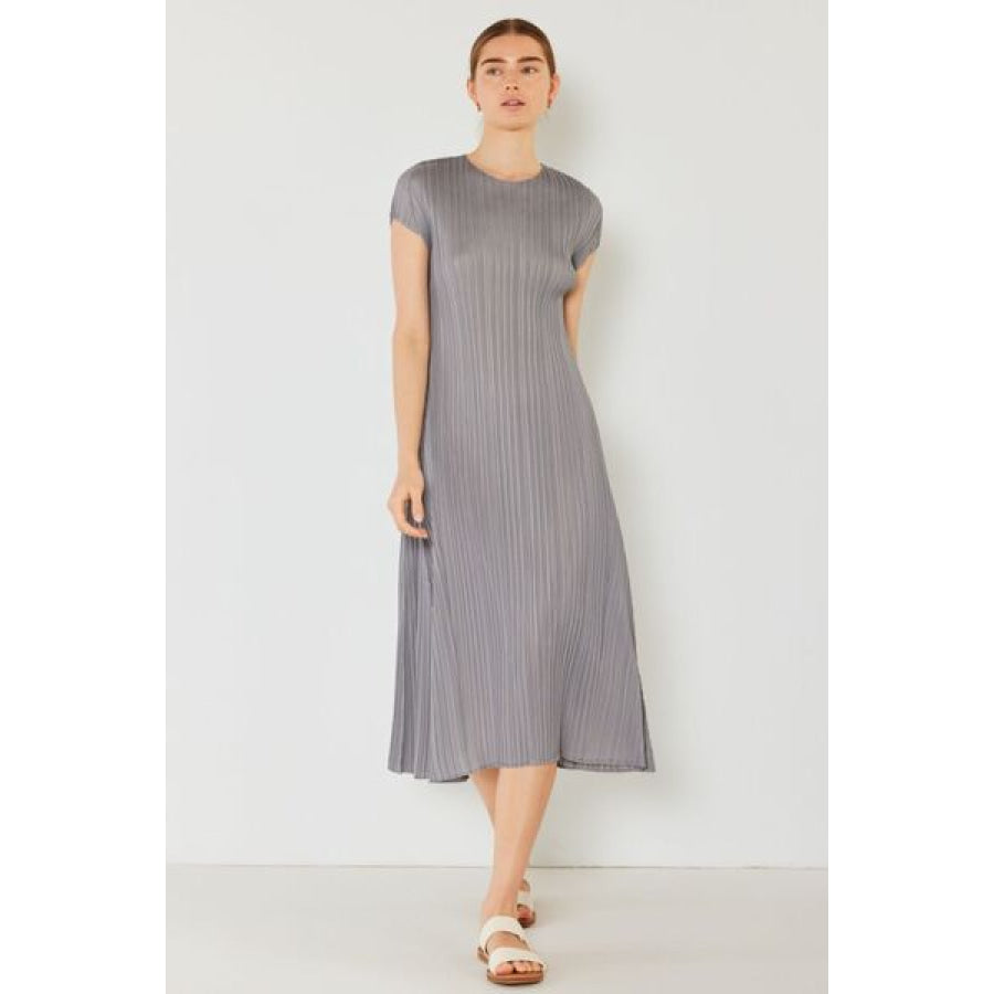 Marina West Swim Pleated Cap Sleeve A - Line Dress Apparel and Accessories