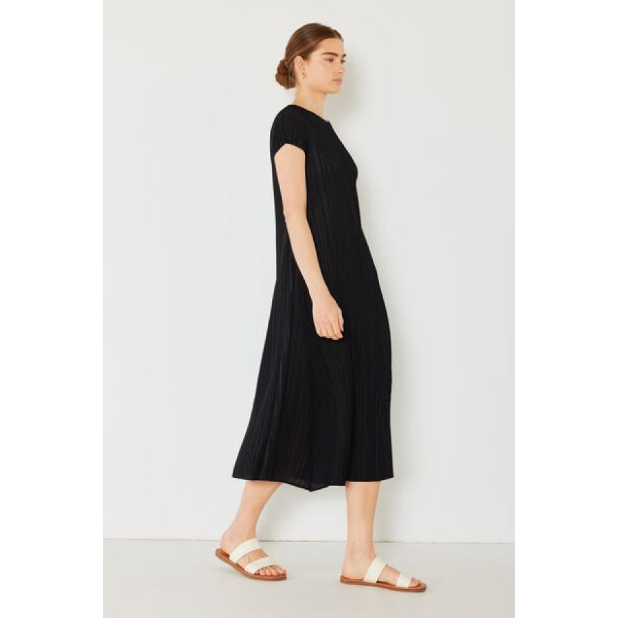 Marina West Swim Pleated Cap Sleeve A - Line Dress Apparel and Accessories