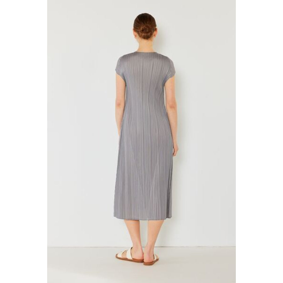Marina West Swim Pleated Cap Sleeve A - Line Dress Apparel and Accessories