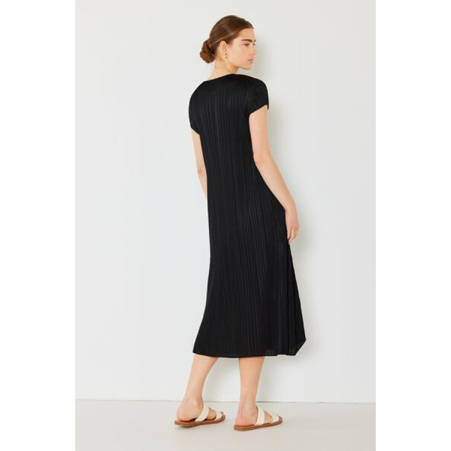 Marina West Swim Pleated Cap Sleeve A - Line Dress Apparel and Accessories