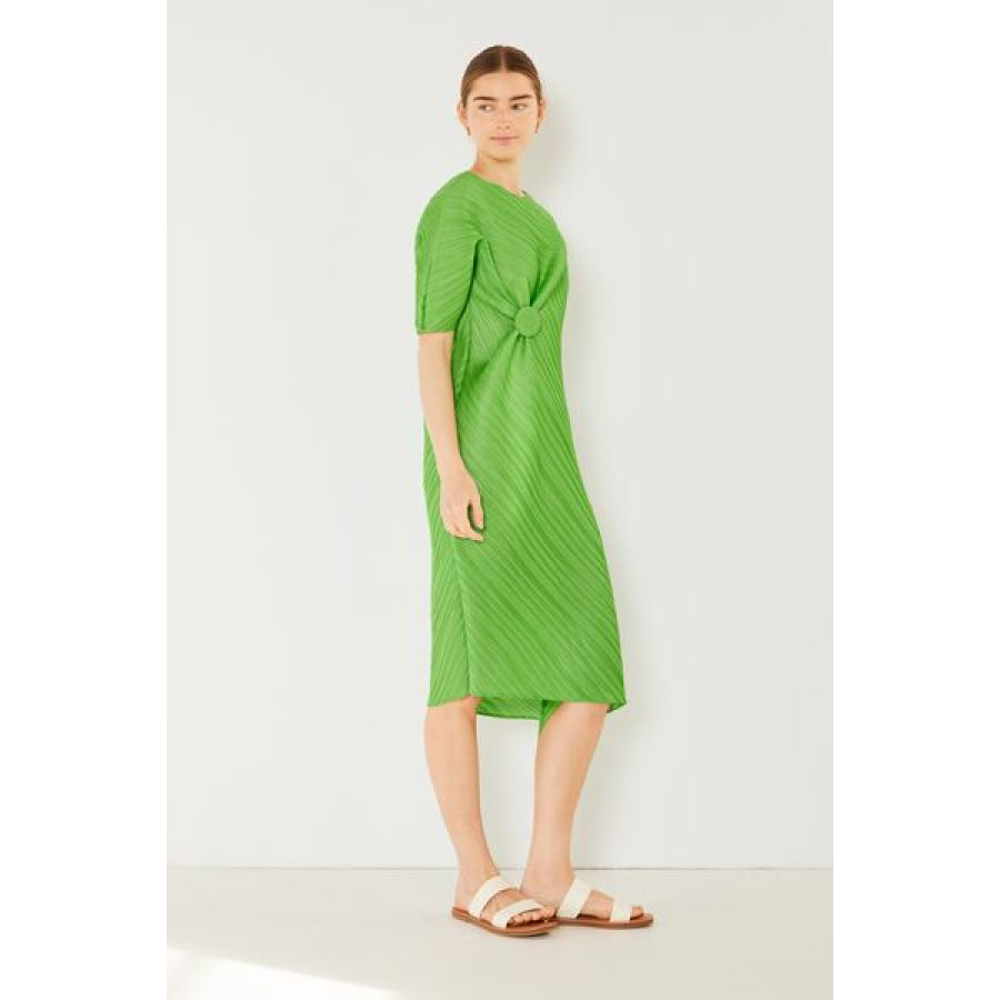 Marina West Swim Pleated Dolman Sleeve Dress Apparel and Accessories