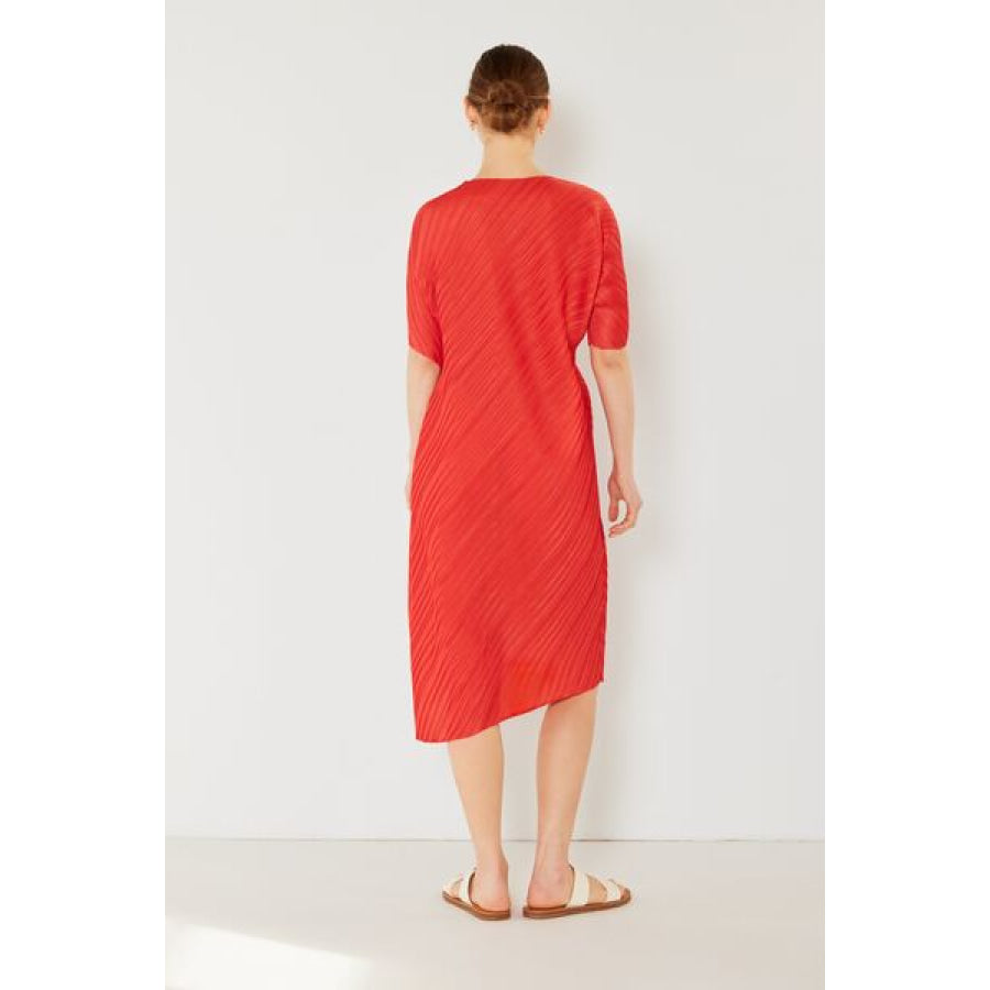 Marina West Swim Pleated Dolman Sleeve Dress Apparel and Accessories