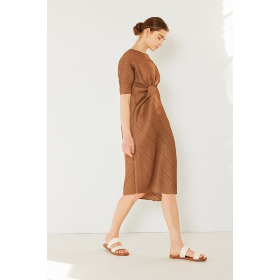 Marina West Swim Pleated Dolman Sleeve Dress Apparel and Accessories