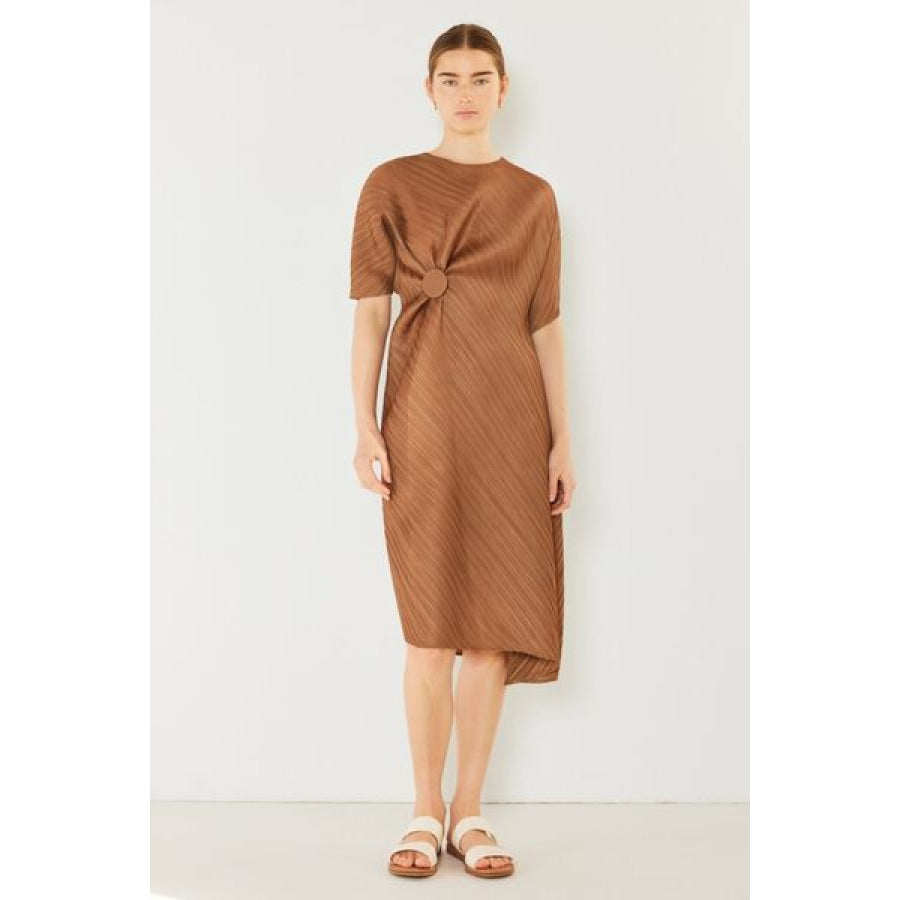 Marina West Swim Pleated Dolman Sleeve Dress Apparel and Accessories