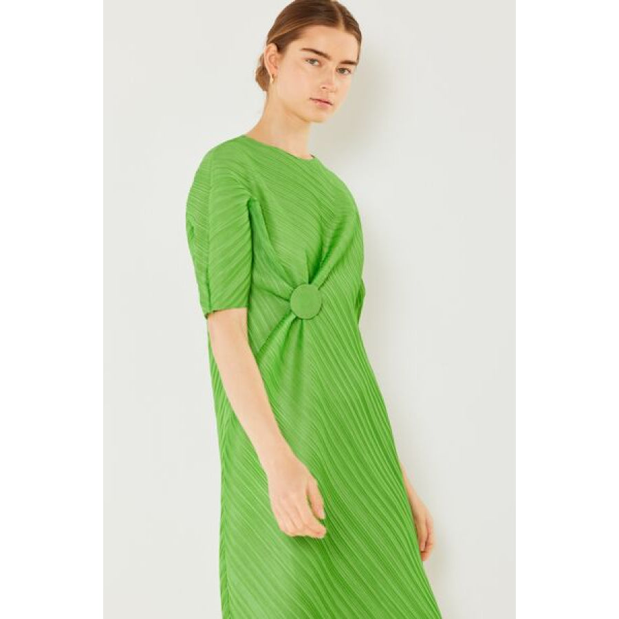 Marina West Swim Pleated Dolman Sleeve Dress Apparel and Accessories