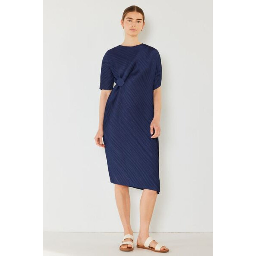 Marina West Swim Pleated Dolman Sleeve Dress Apparel and Accessories