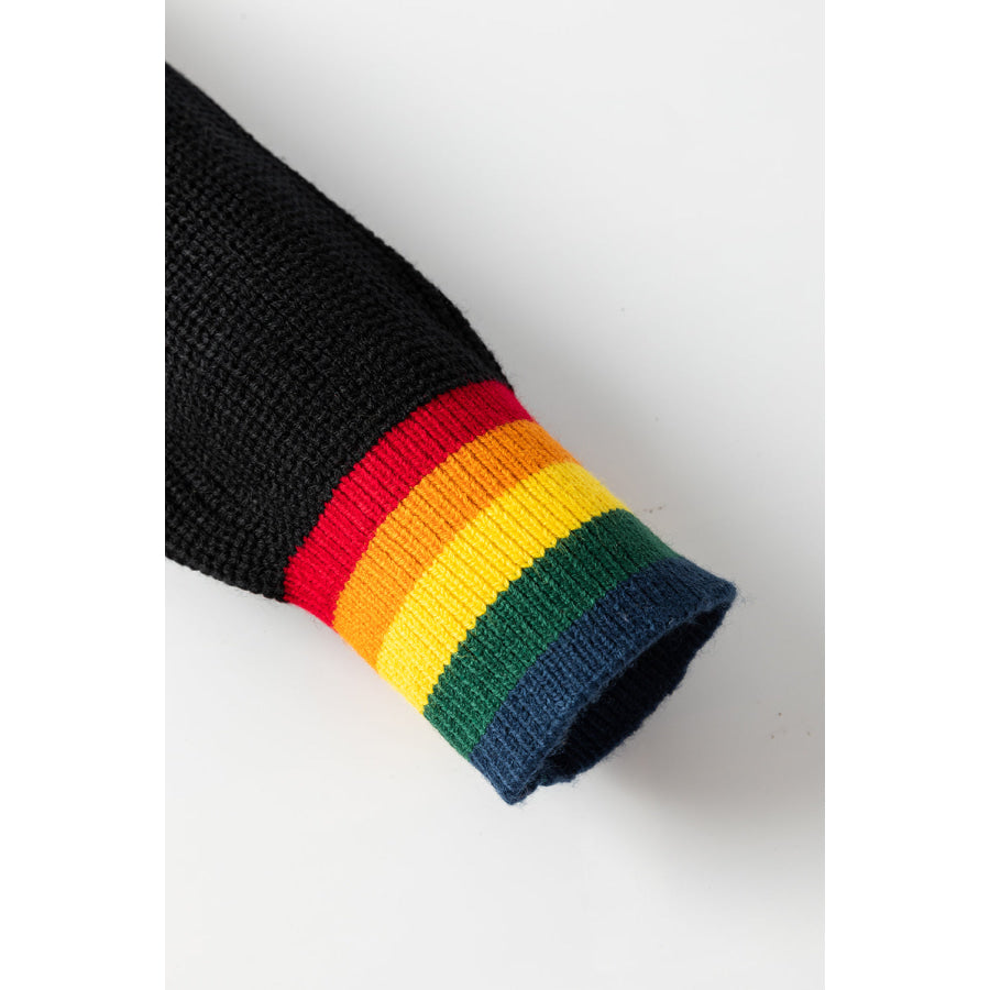 MERRY & BRIGHT Ribbed Round Neck Sweater Apparel and Accessories