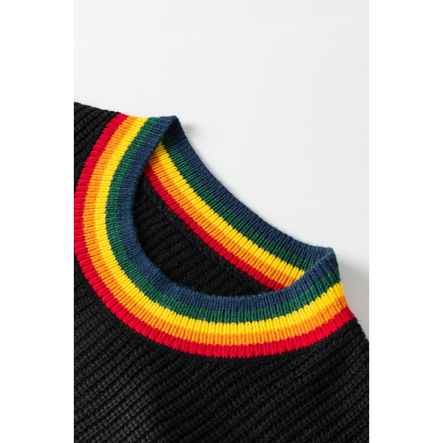 MERRY & BRIGHT Ribbed Round Neck Sweater Apparel and Accessories