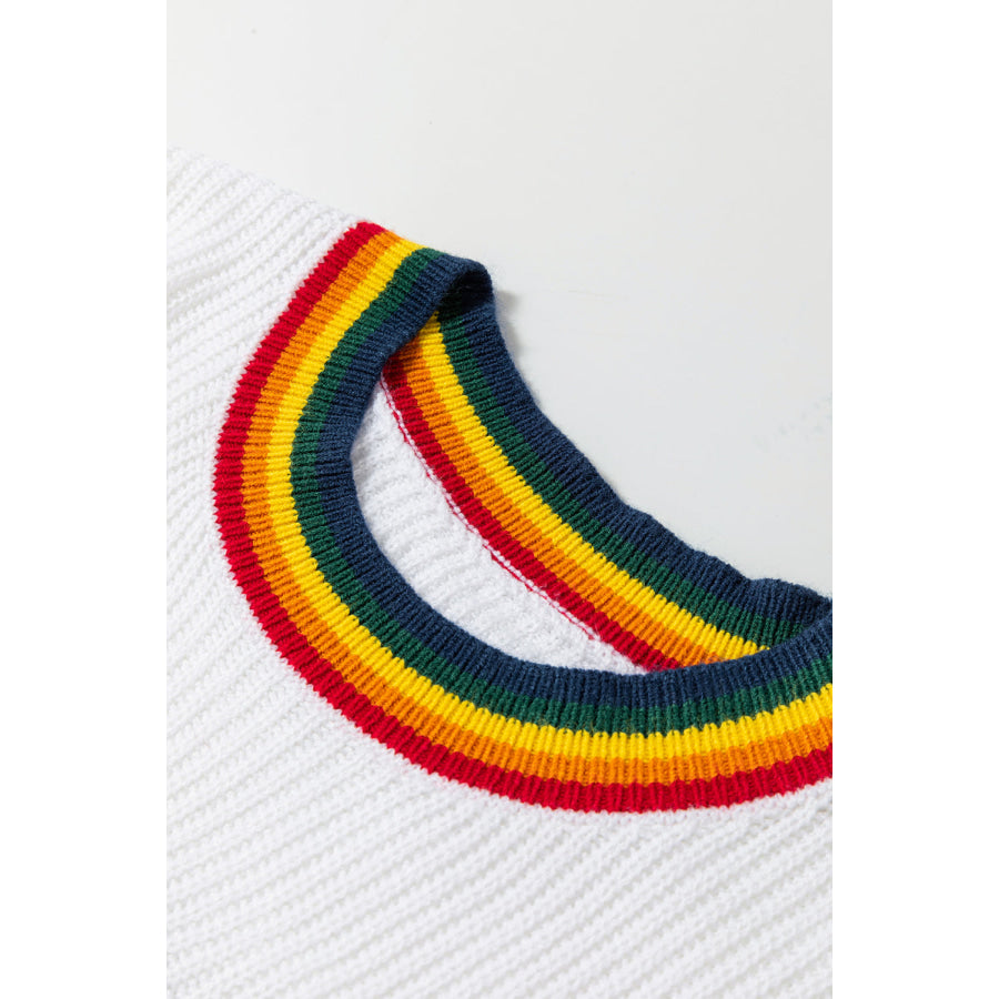 MERRY & BRIGHT Ribbed Round Neck Sweater Apparel and Accessories