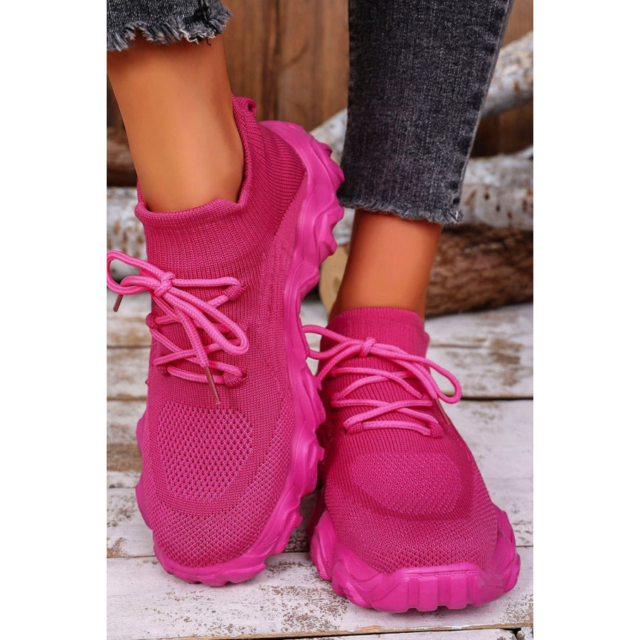 Mesh Lace-Up Round Toe Athletic Cerise / 36(US5) Apparel and Accessories