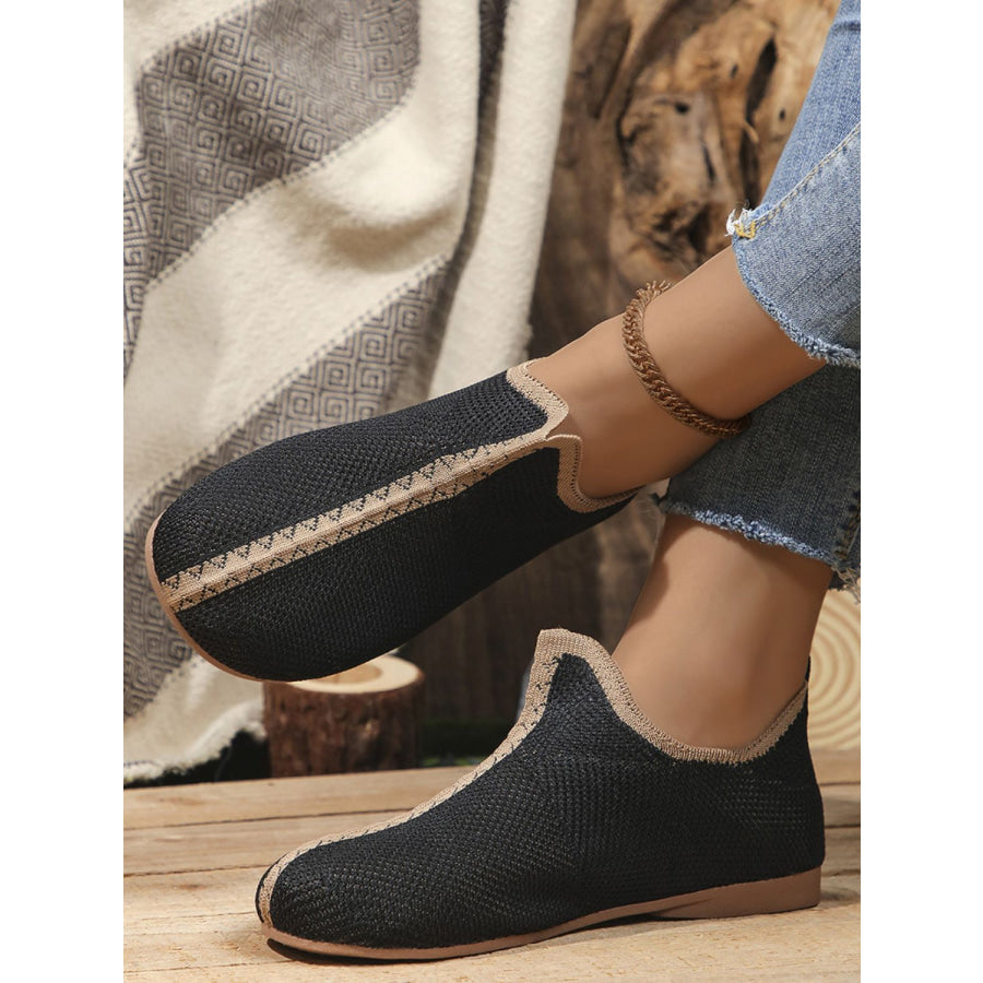 Mesh Round Toe Flat Sneakers Apparel and Accessories