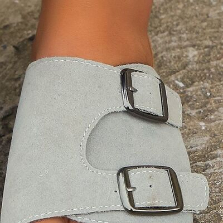 Metal Buckle Open Toe Sandals Apparel and Accessories