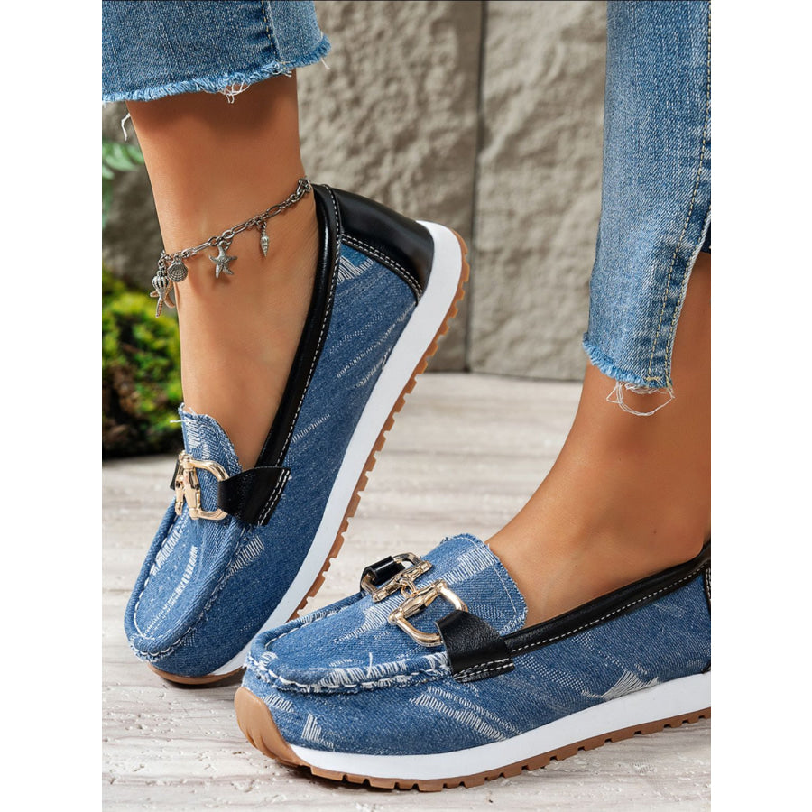 Metal Canvas Round Toe Slip-Ons Apparel and Accessories