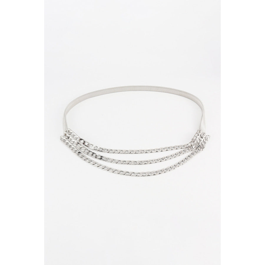 Metal Triple-Layered Chain Belt Silver / One Size