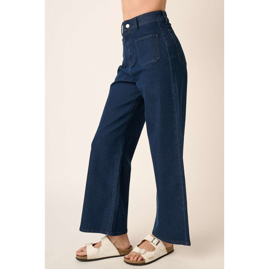 Mittoshop High Waist Wide Leg Jeans Apparel and Accessories