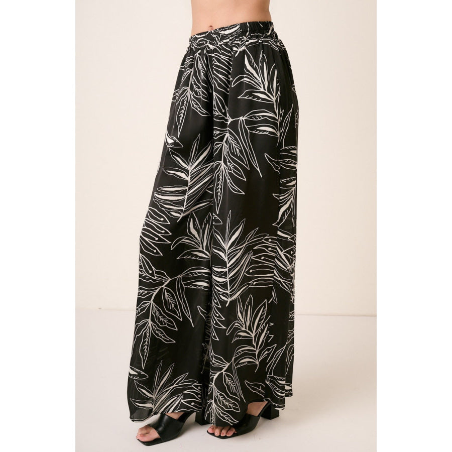 Mittoshop Printed Wide Leg Pants Apparel and Accessories