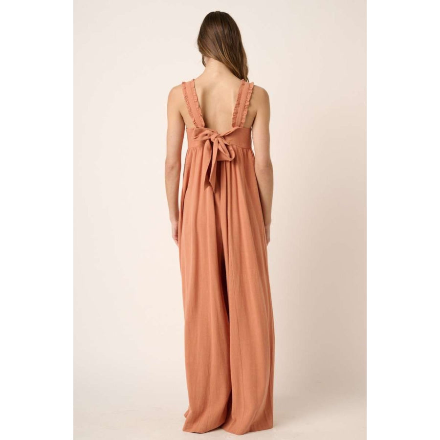 Mittoshop Sleeveless Wide Leg Jumpsuit Apparel and Accessories