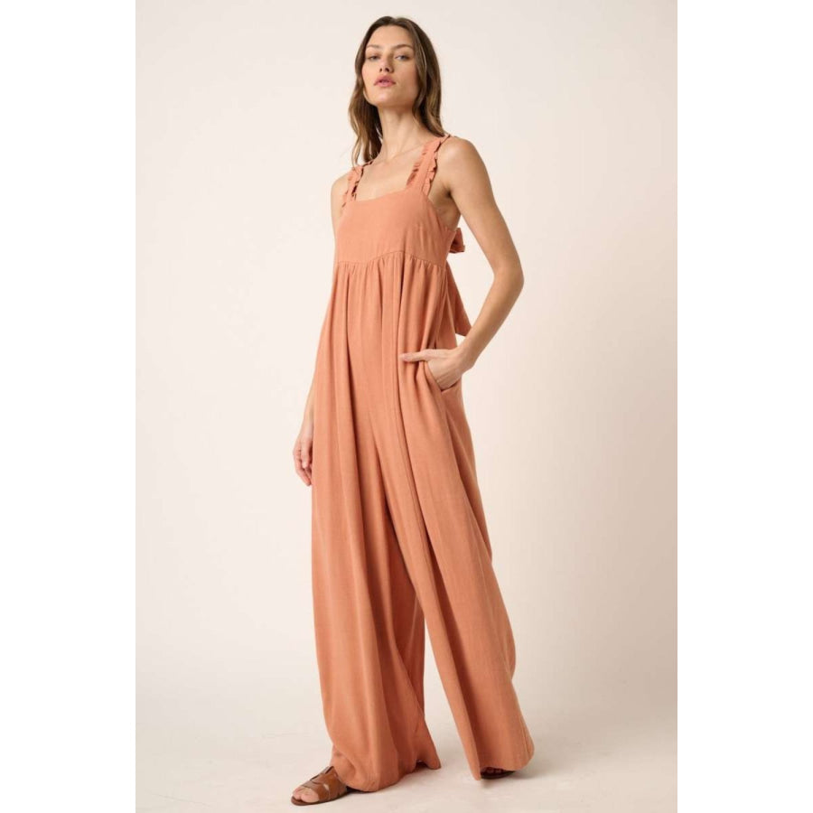 Mittoshop Sleeveless Wide Leg Jumpsuit Ginger / S Apparel and Accessories