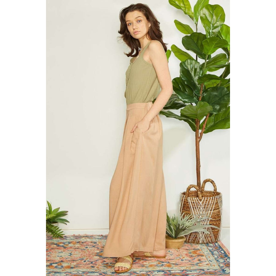 Mittoshop Wrap Pleating Detail Wide Leg Pants Apparel and Accessories