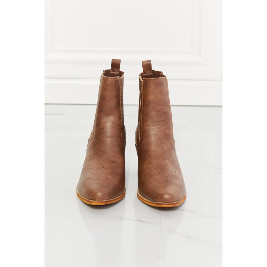 MMShoes Love the Journey Stacked Heel Chelsea Boot in Chestnut