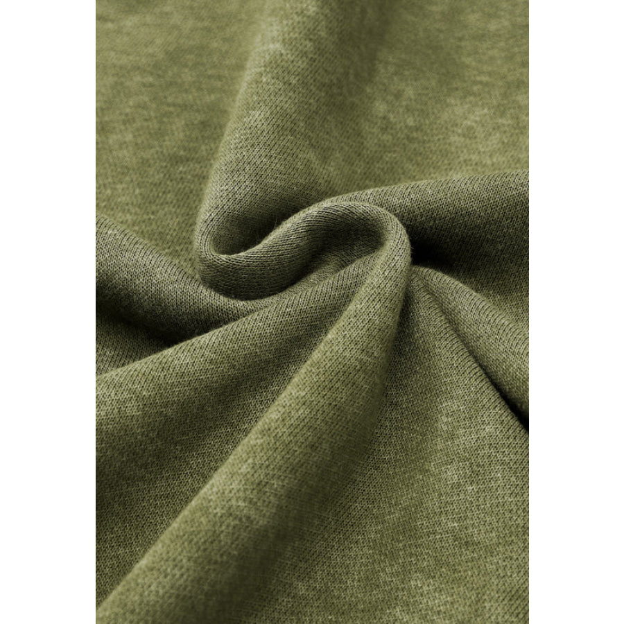 Mock Neck Dropped Shoulder Sweatshirt Apparel and Accessories