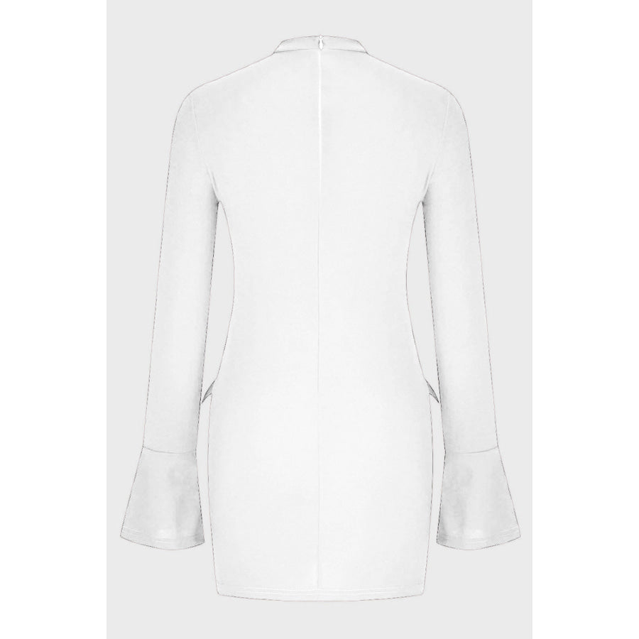 Mock Neck Long Sleeve Mini Dress Apparel and Accessories