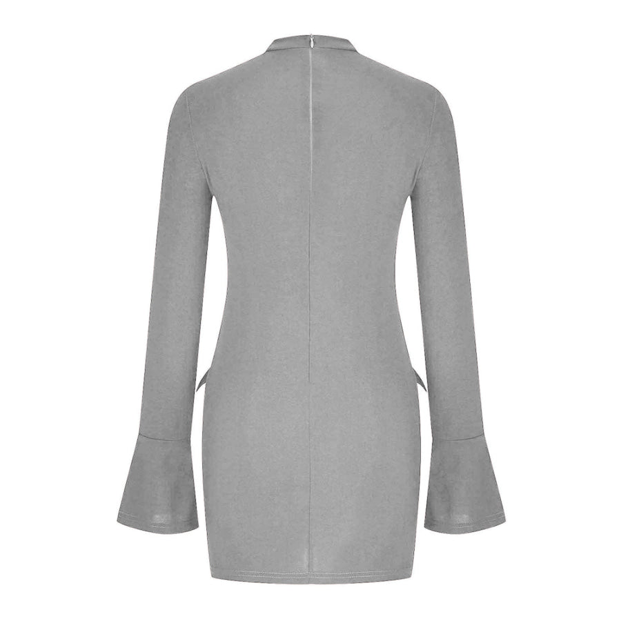 Mock Neck Long Sleeve Mini Dress Apparel and Accessories