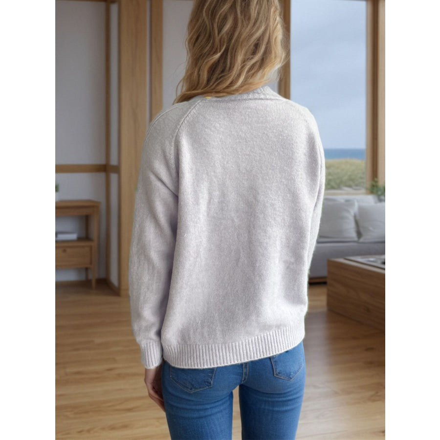 Mock Neck Long Sleeve Sweater Apparel and Accessories