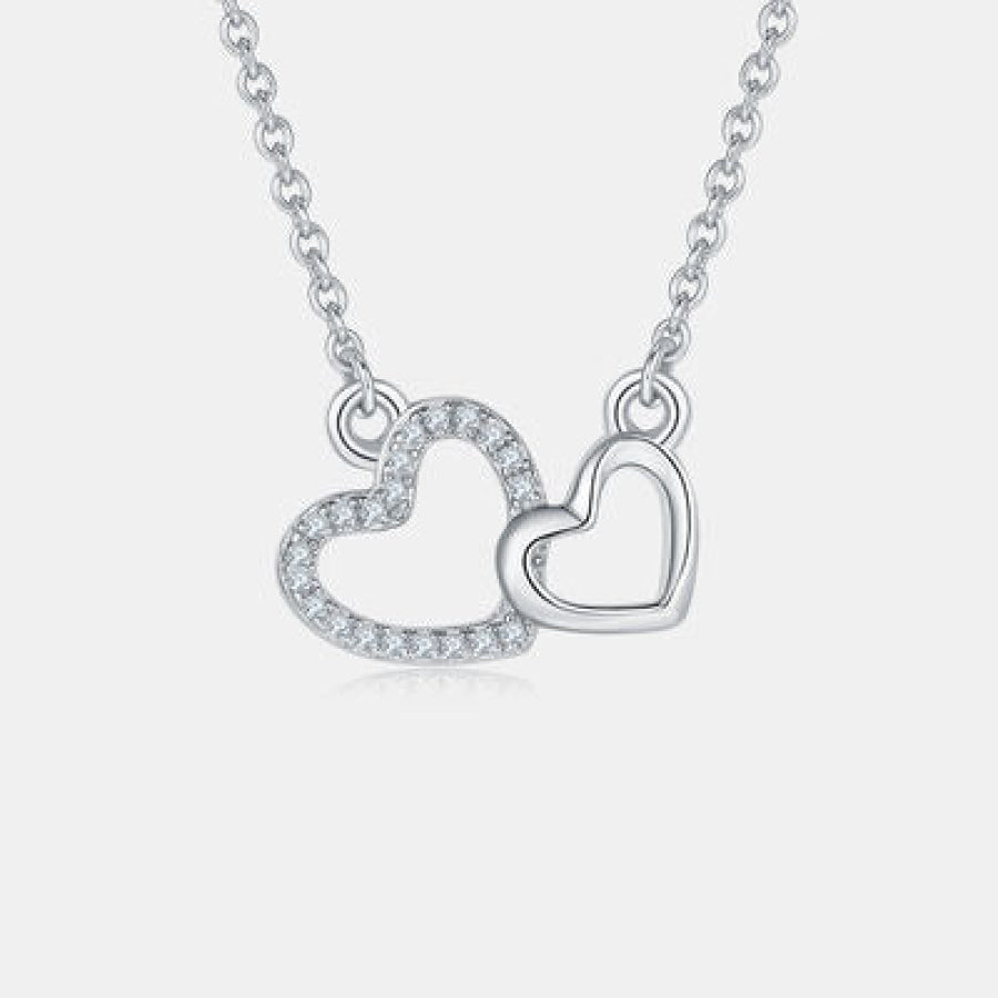 Moissanite 925 Sterling Silver Heart Necklace Apparel and Accessories