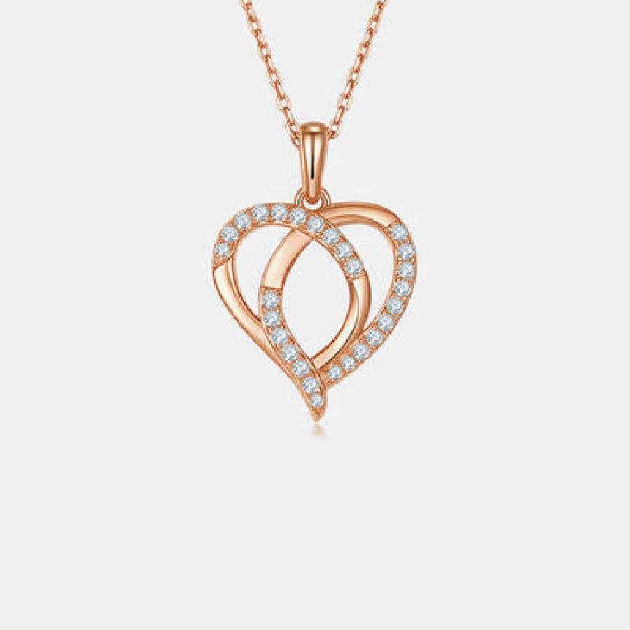 Moissanite 925 Sterling Silver Heart Shape Necklace Apparel and Accessories