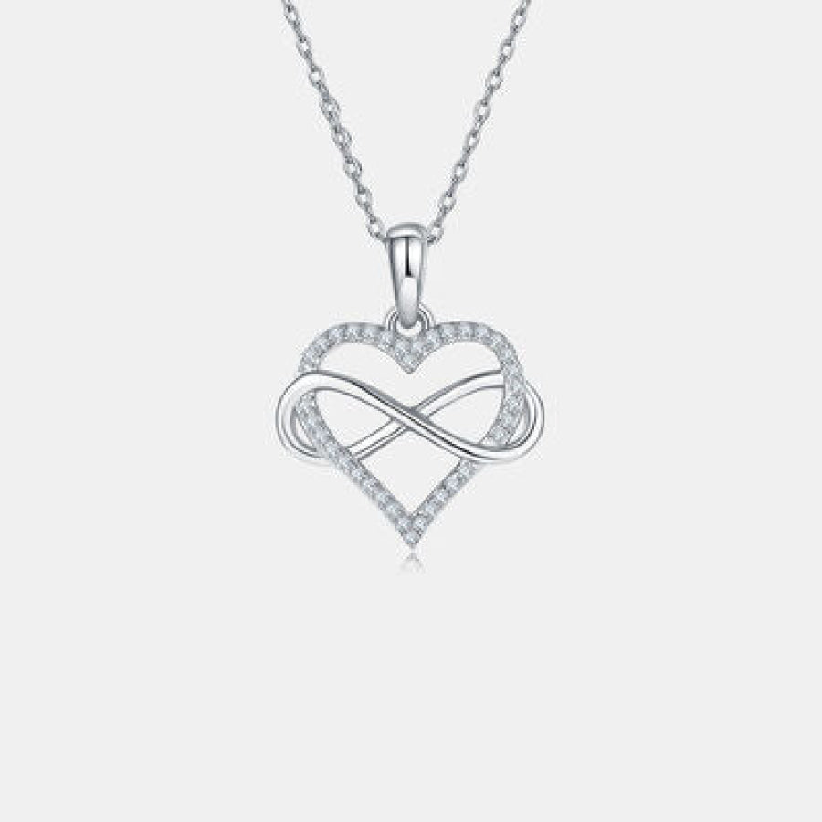 Moissanite 925 Sterling Silver Heart Shape Necklace Apparel and Accessories