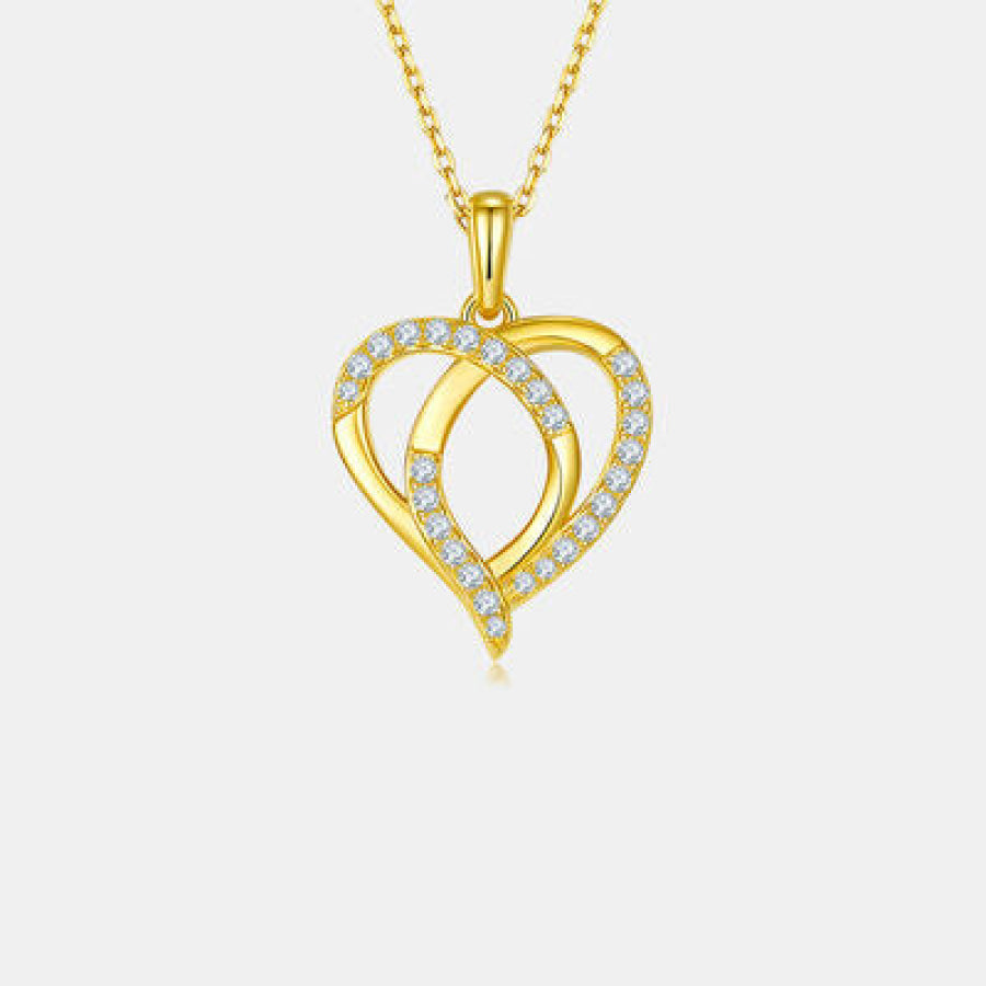 Moissanite 925 Sterling Silver Heart Shape Necklace Apparel and Accessories