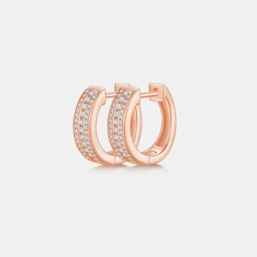 Moissanite 925 Sterling Silver Huggie Earrings Apparel and Accessories