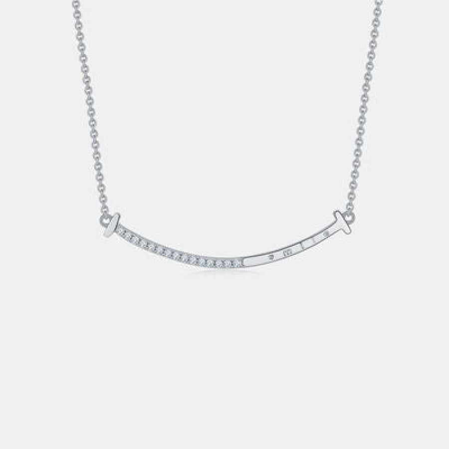 Moissanite 925 Sterling Silver Necklace Silver / One Size Apparel and Accessories