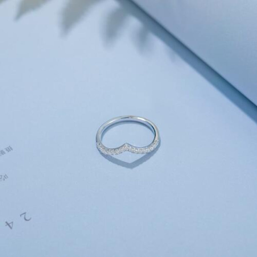 Moissanite 925 Sterling Silver Ring Silver / 4.5 Clothing