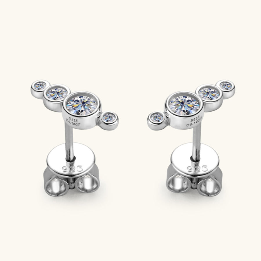 Moissanite 925 Sterling Silver Stud Earrings Apparel and Accessories