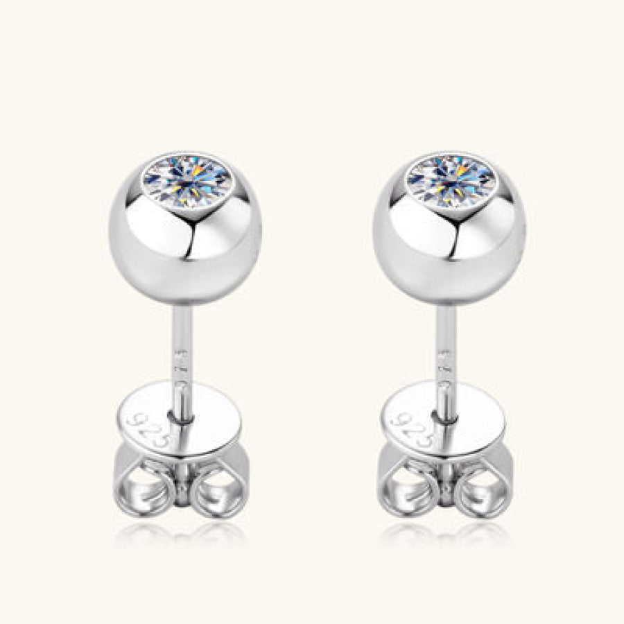 Moissanite 925 Sterling Silver Stud Earrings Apparel and Accessories
